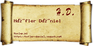 Höfler Dániel névjegykártya